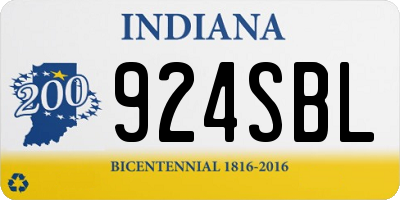 IN license plate 924SBL