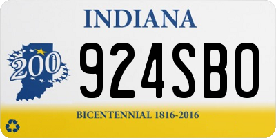 IN license plate 924SBO