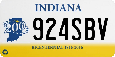 IN license plate 924SBV