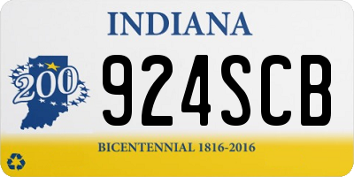 IN license plate 924SCB