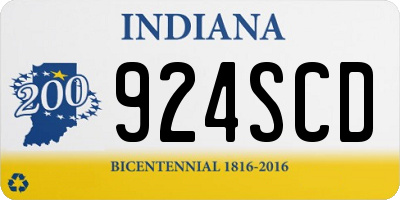 IN license plate 924SCD