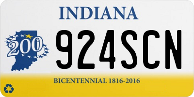 IN license plate 924SCN