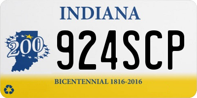 IN license plate 924SCP
