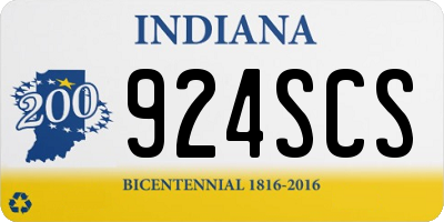 IN license plate 924SCS
