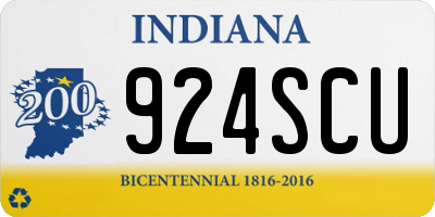 IN license plate 924SCU
