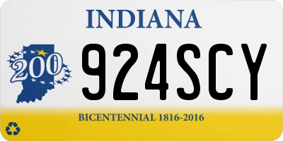 IN license plate 924SCY