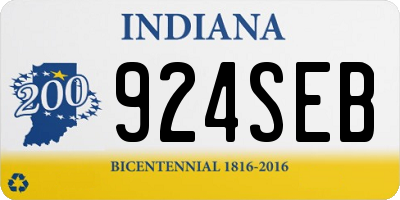 IN license plate 924SEB