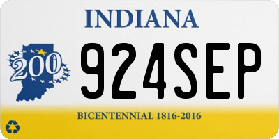 IN license plate 924SEP