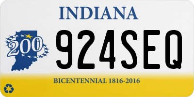 IN license plate 924SEQ