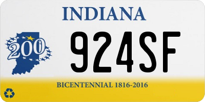 IN license plate 924SF