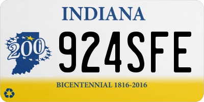 IN license plate 924SFE