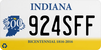 IN license plate 924SFF