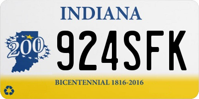 IN license plate 924SFK