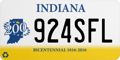 IN license plate 924SFL