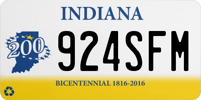 IN license plate 924SFM