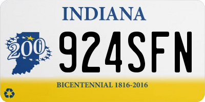 IN license plate 924SFN