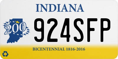 IN license plate 924SFP