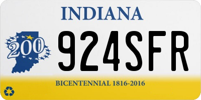 IN license plate 924SFR