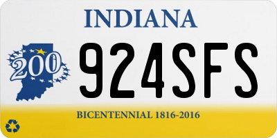 IN license plate 924SFS