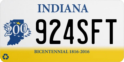 IN license plate 924SFT