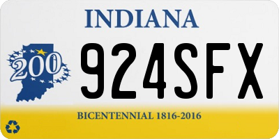 IN license plate 924SFX