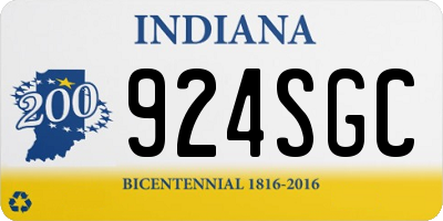 IN license plate 924SGC