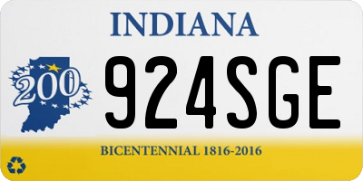 IN license plate 924SGE