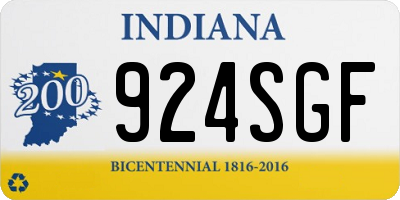 IN license plate 924SGF