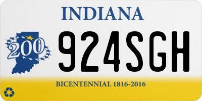 IN license plate 924SGH