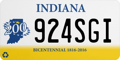 IN license plate 924SGI