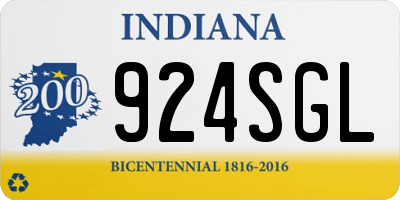 IN license plate 924SGL