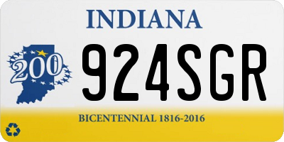 IN license plate 924SGR