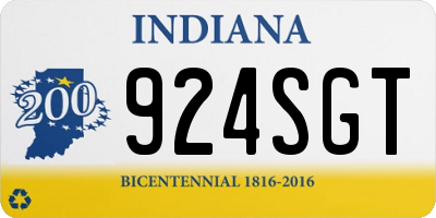 IN license plate 924SGT