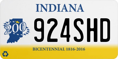 IN license plate 924SHD