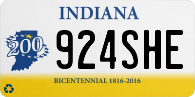 IN license plate 924SHE