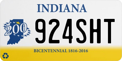 IN license plate 924SHT