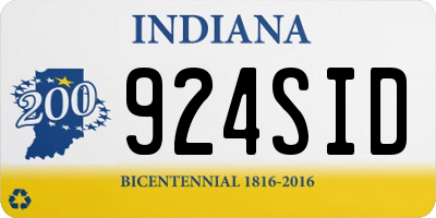 IN license plate 924SID
