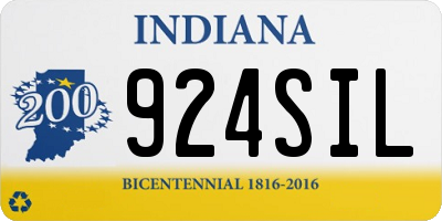 IN license plate 924SIL