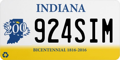 IN license plate 924SIM