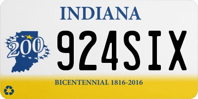 IN license plate 924SIX