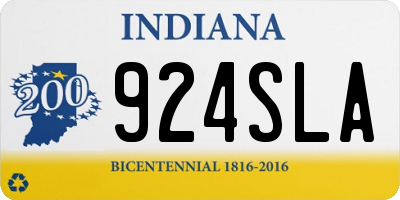 IN license plate 924SLA