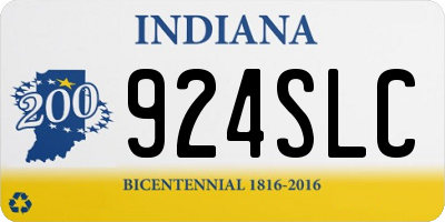IN license plate 924SLC