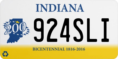 IN license plate 924SLI
