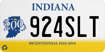 IN license plate 924SLT