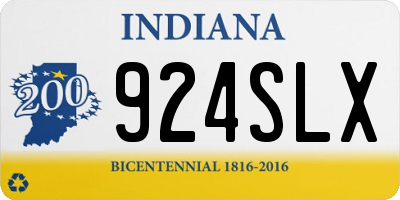 IN license plate 924SLX