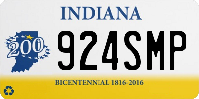 IN license plate 924SMP