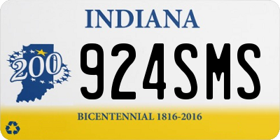 IN license plate 924SMS