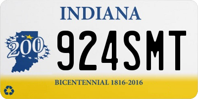 IN license plate 924SMT