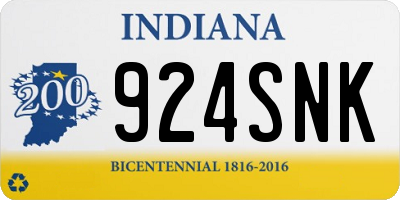 IN license plate 924SNK