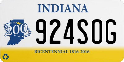 IN license plate 924SOG